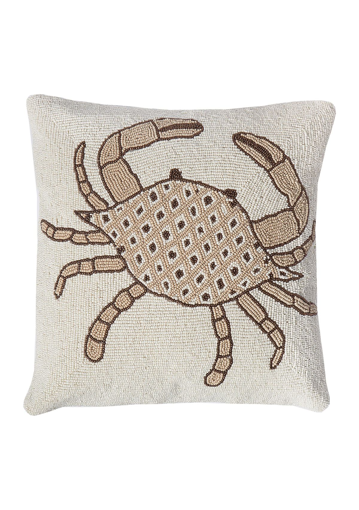 Crab Hand Beaded Pillow