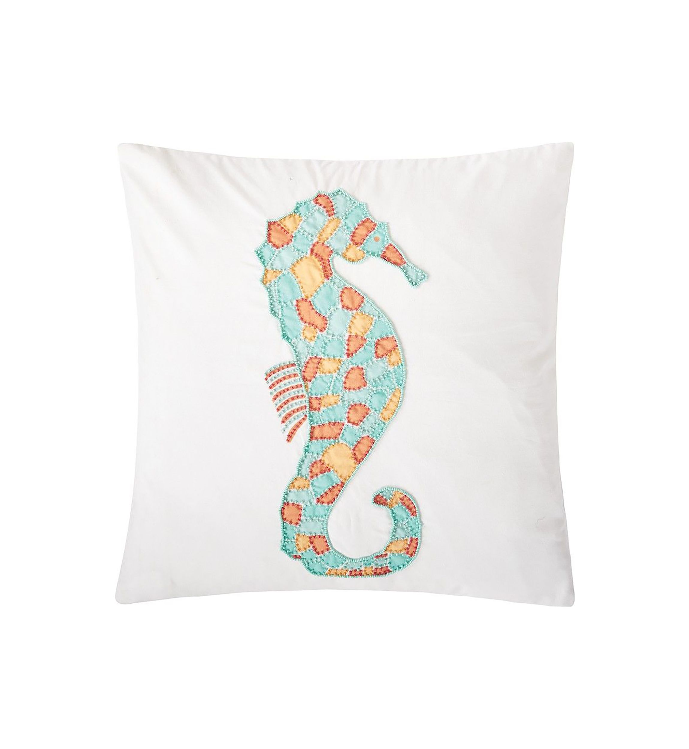 Seahorse Beaded Pillow