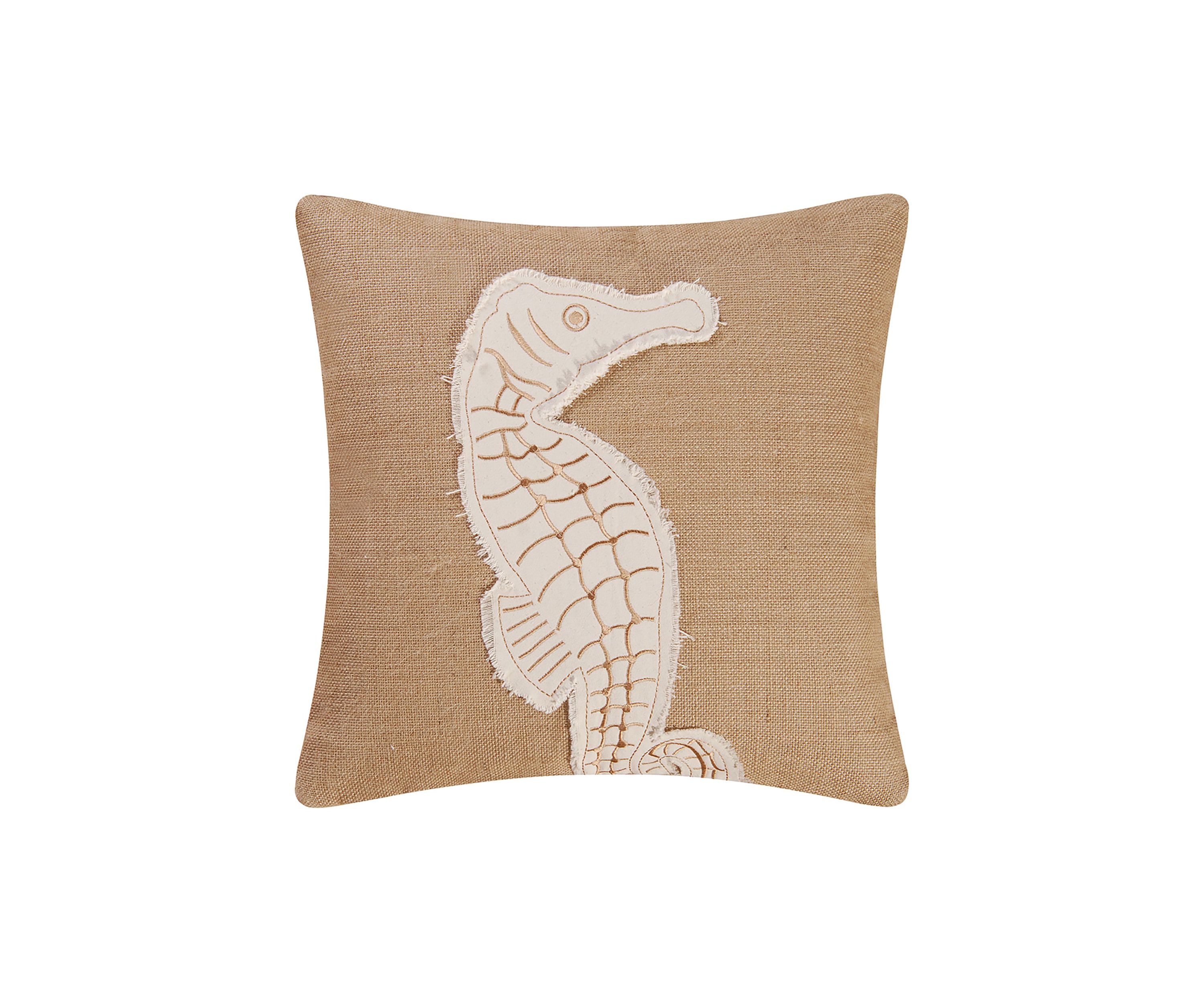 Burlap Seahorse Pillow