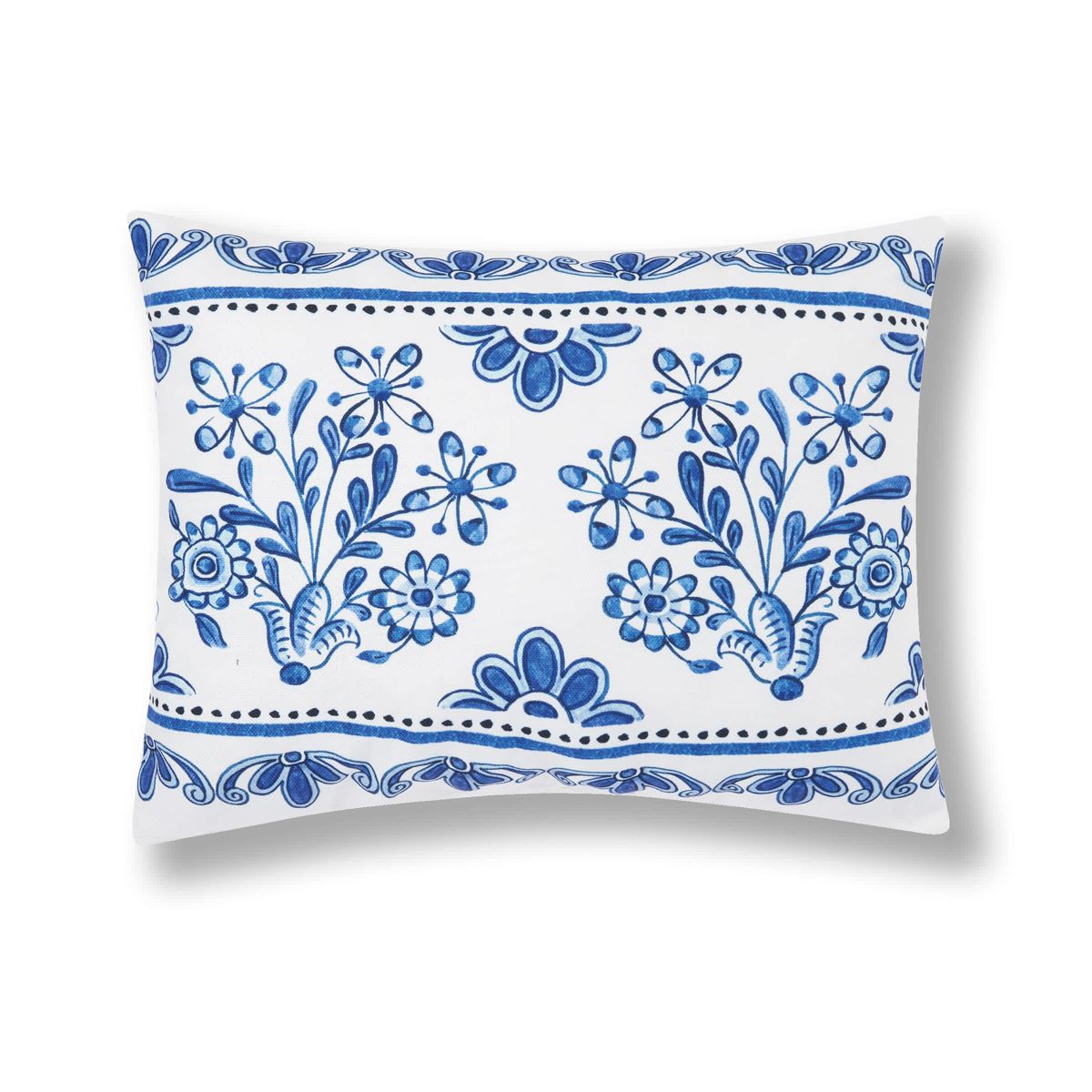 Delft Garden 2 Indoor/Outdoor Throw Pillow
