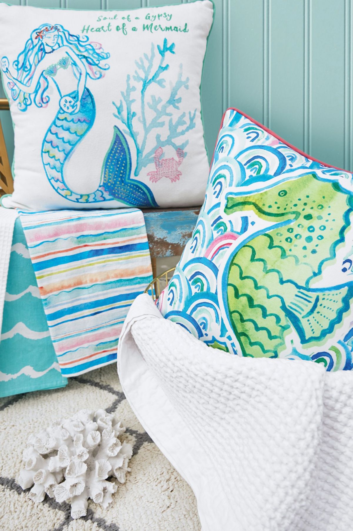 Seahorse Waves Pillow