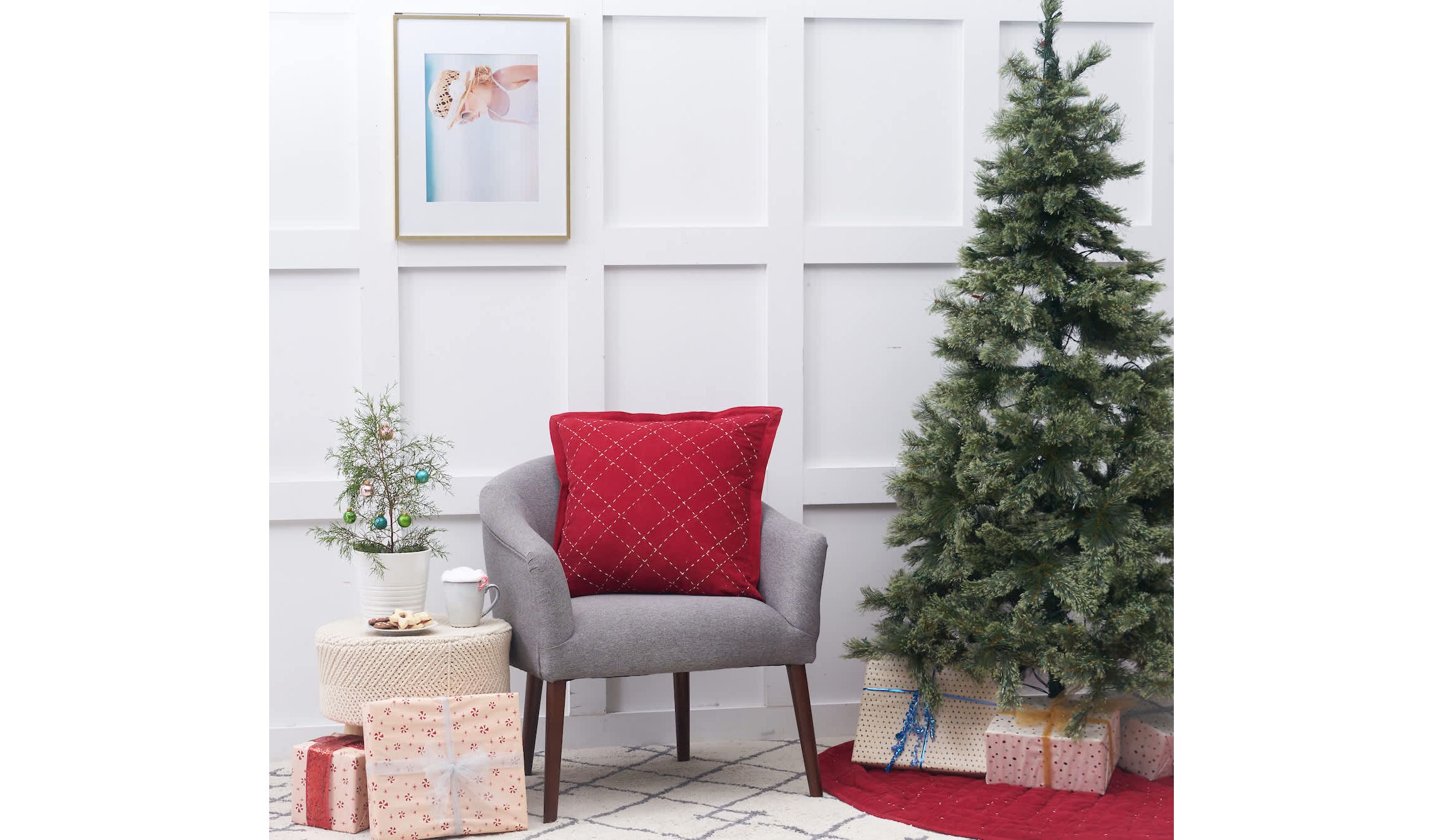 Elliot Ruby Christmas Throw Pillow 20" x 20"