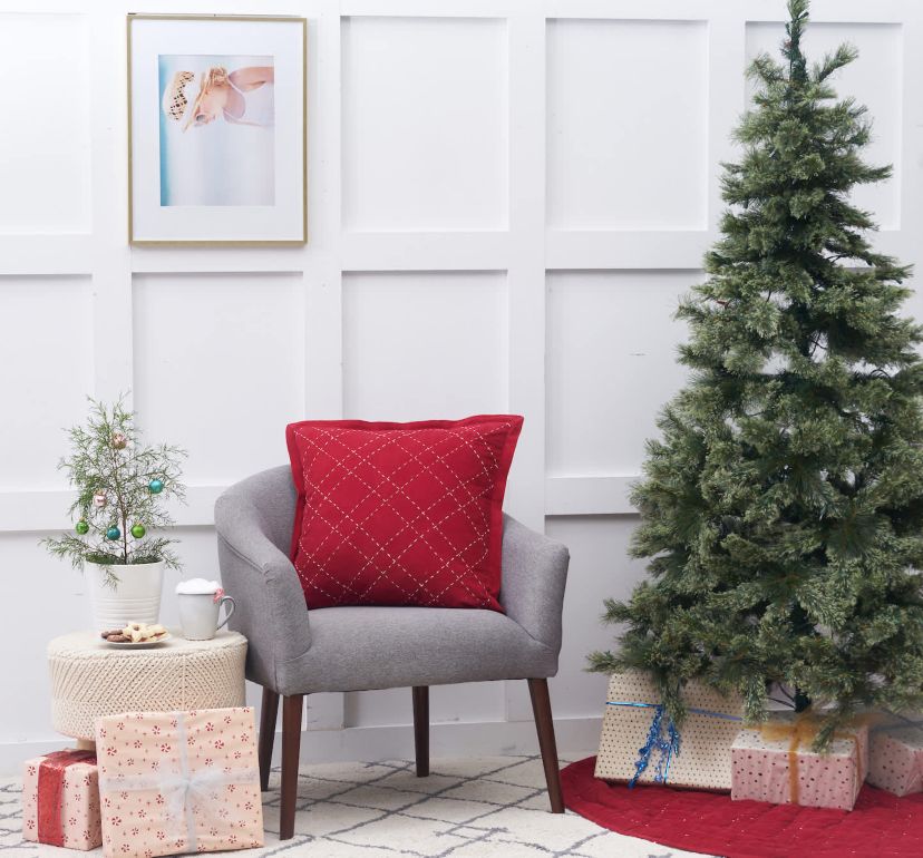 Elliot Ruby Christmas Throw Pillow 20" x 20"