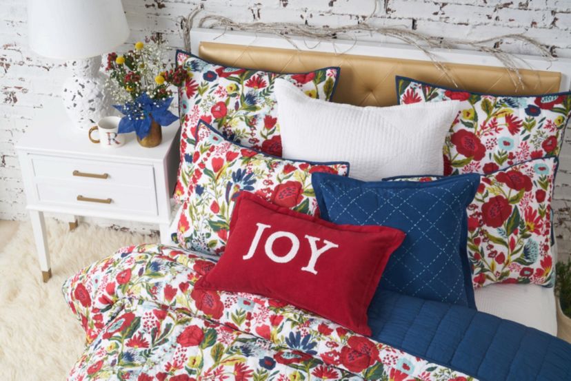 Elliot Ruby Christmas Throw Pillow 20" x 20"