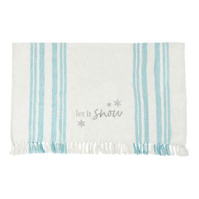 carol & frank Morgan Snow Woven Throw Blanket, Blue