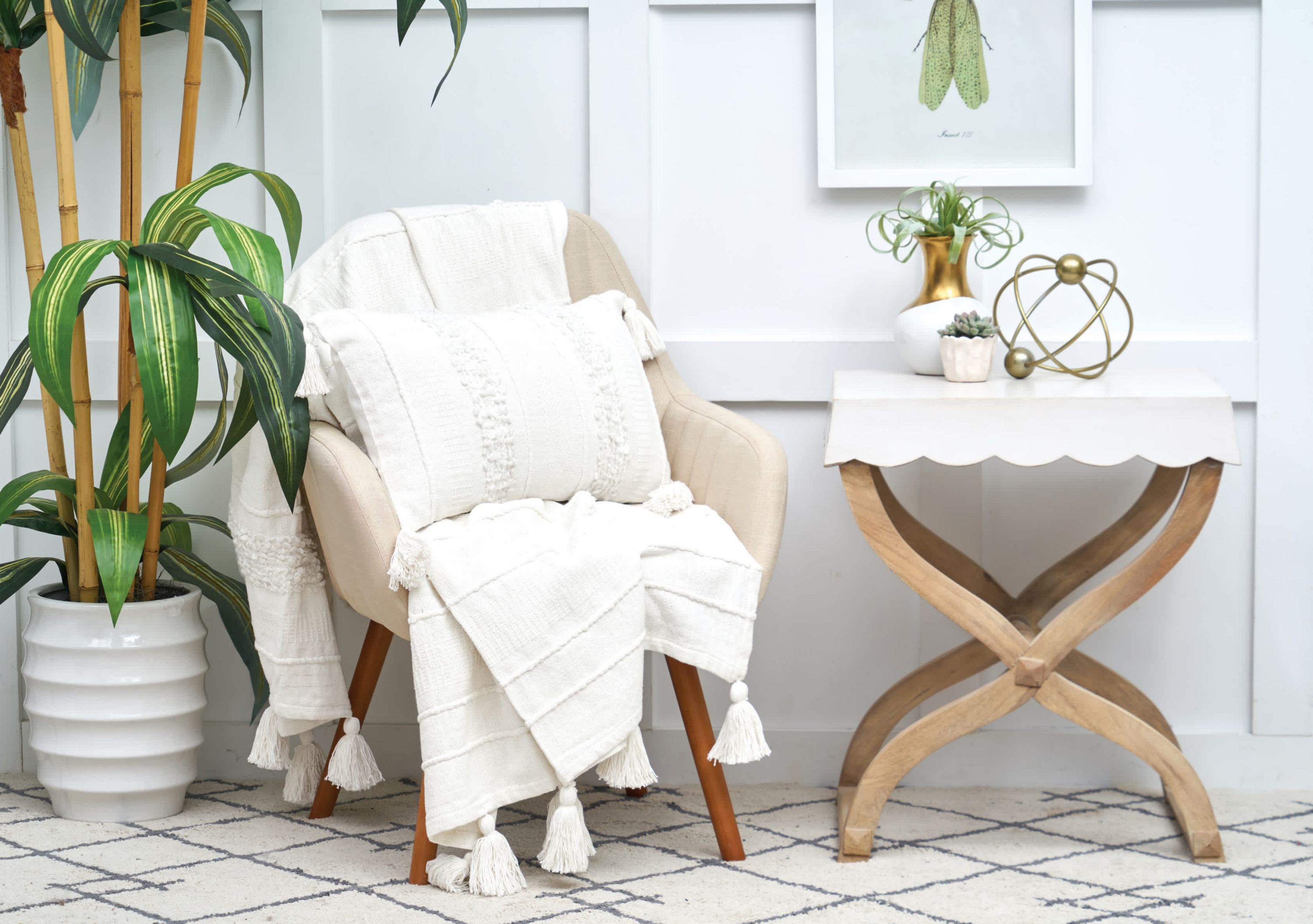 Barton White Throw 