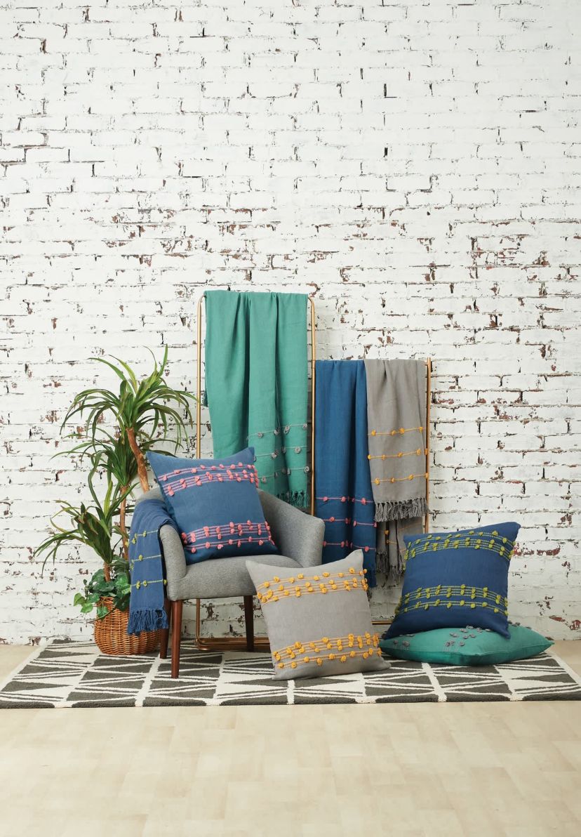 Tabb Indigo Citron Throw 