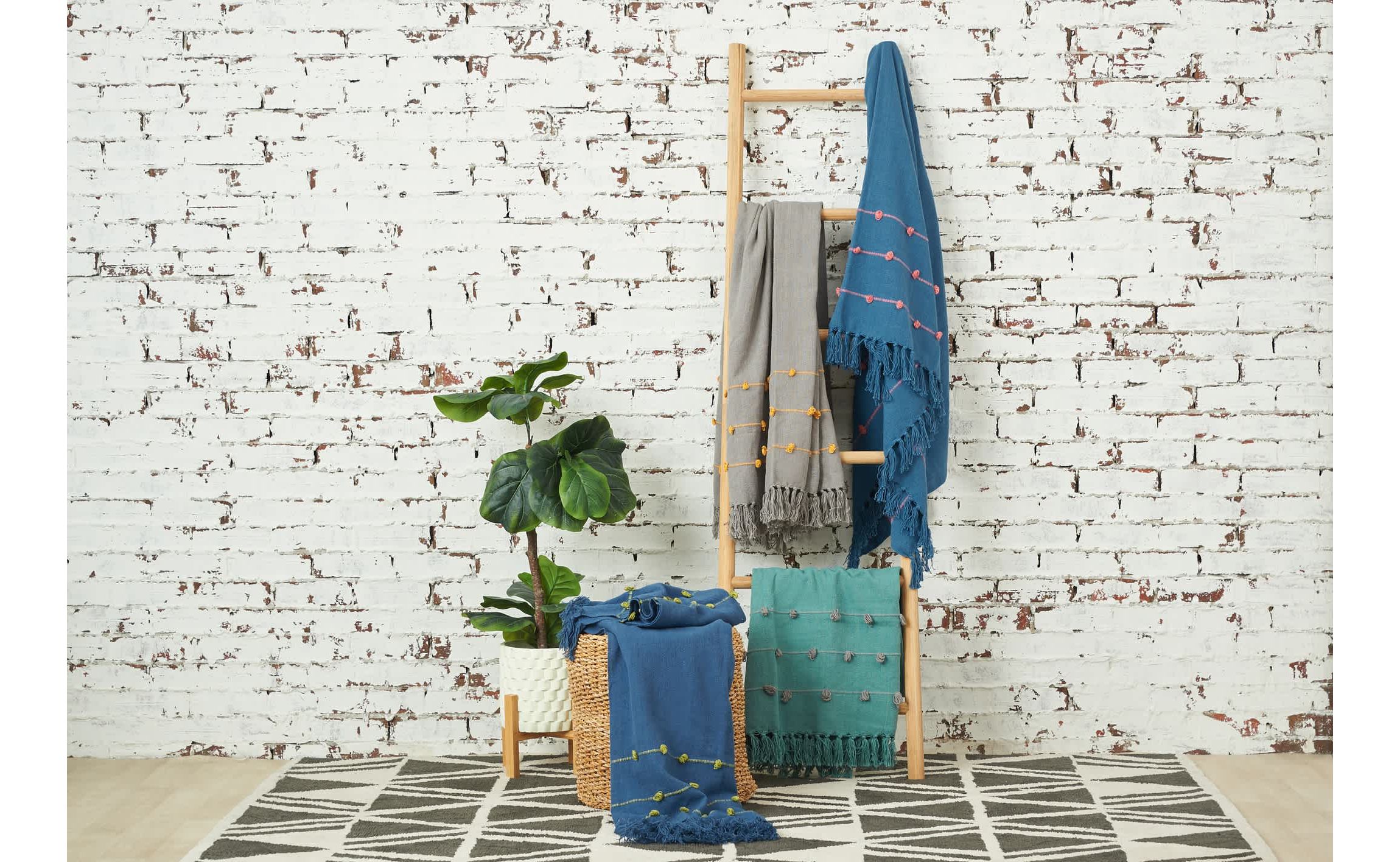 Tabb Indigo Citron Throw 
