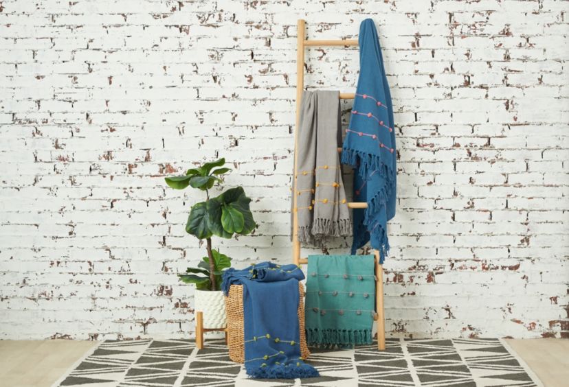Tabb Indigo Citron Throw 