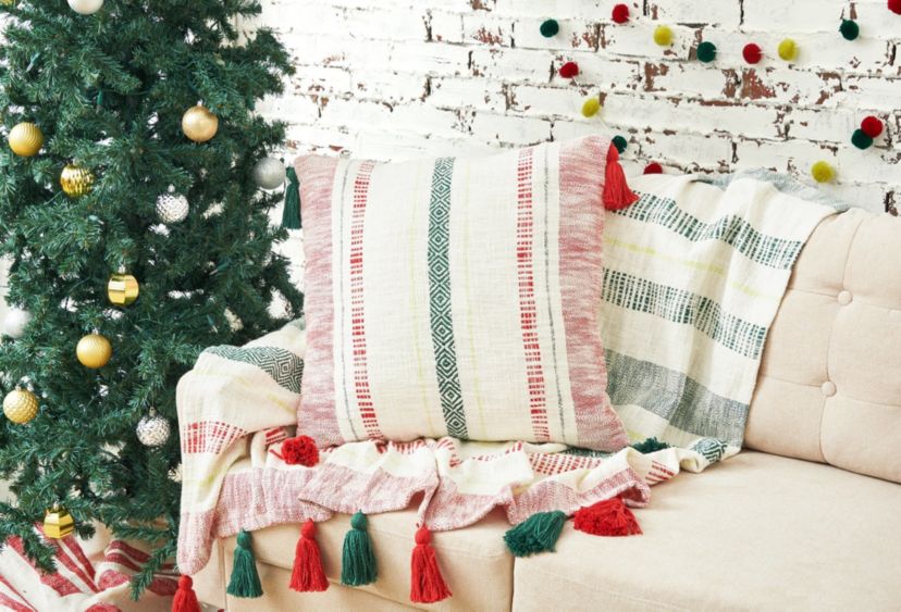 Barton Ruby Woven Throw Pillow