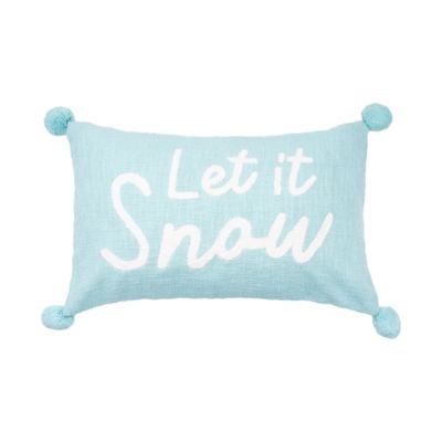 carol & frank Let it Snow Pillow, Blue