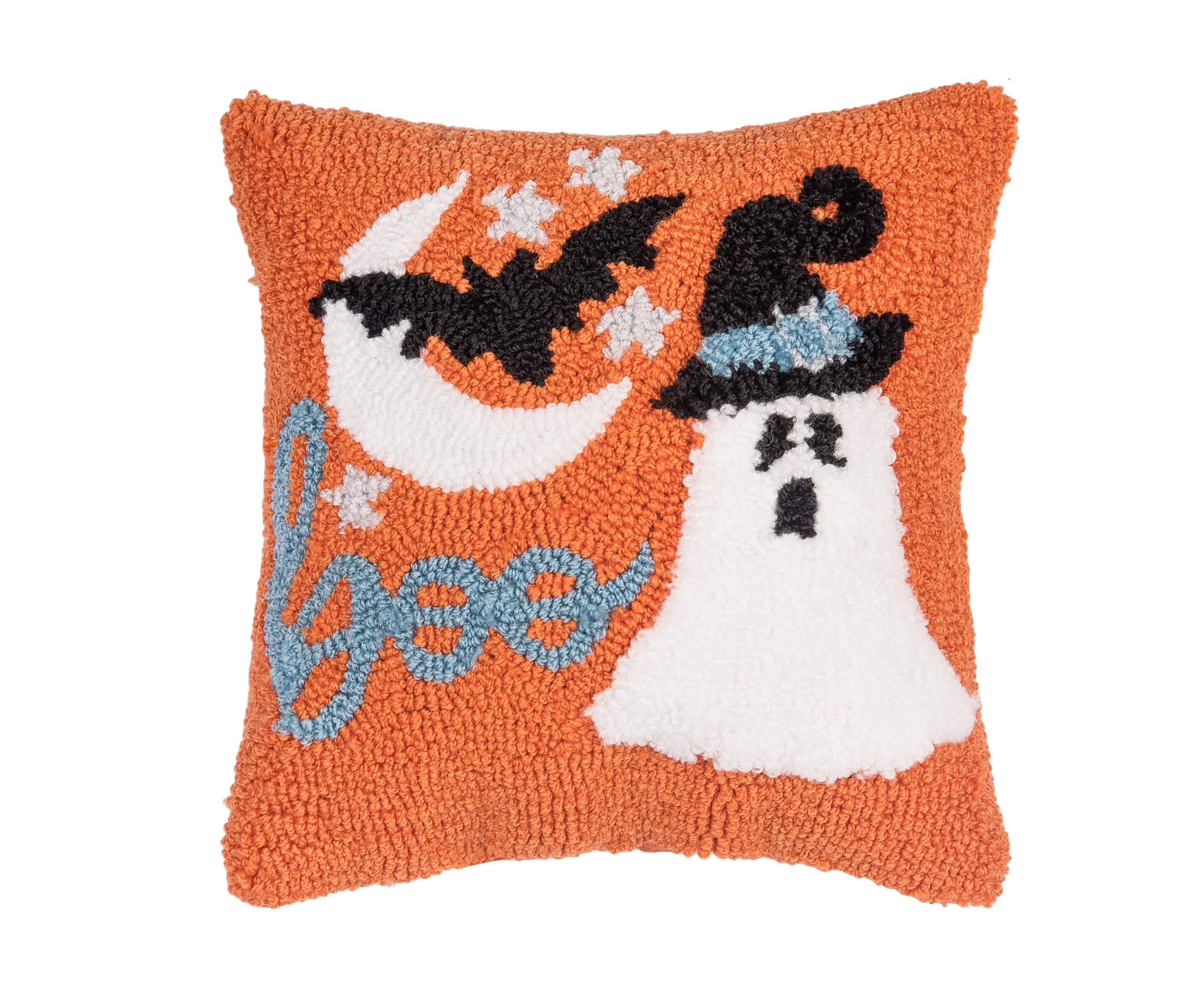 12" x 12" Witch Ghost Hooked Throw Pillow