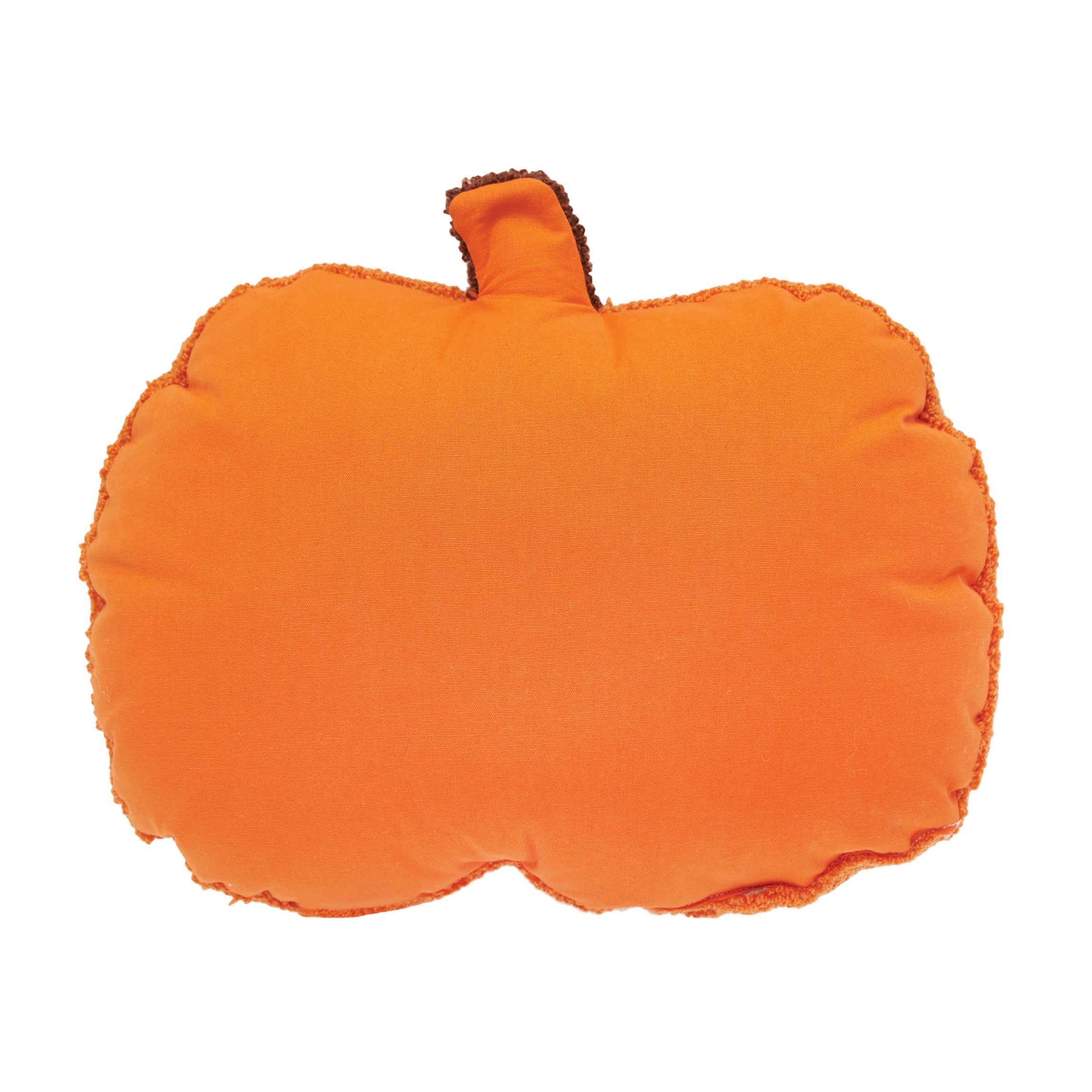 Pumpkin Shaped Halloween Hooked Halloween Throw Pillow 16" x 18"