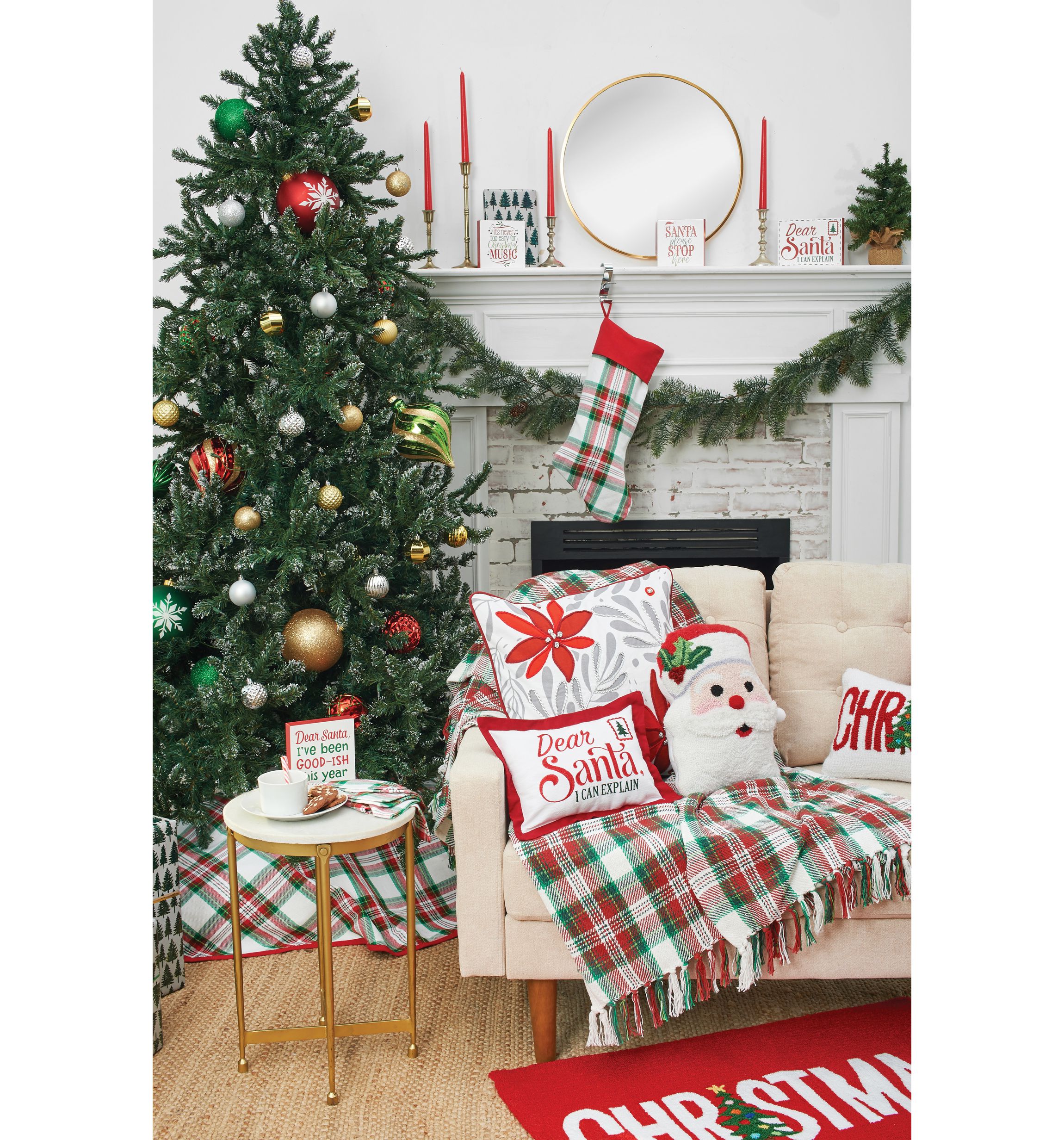 St. Nick Santa Claus Christmas Shaped Hooked Christmas Throw Pillow 16" x 16"