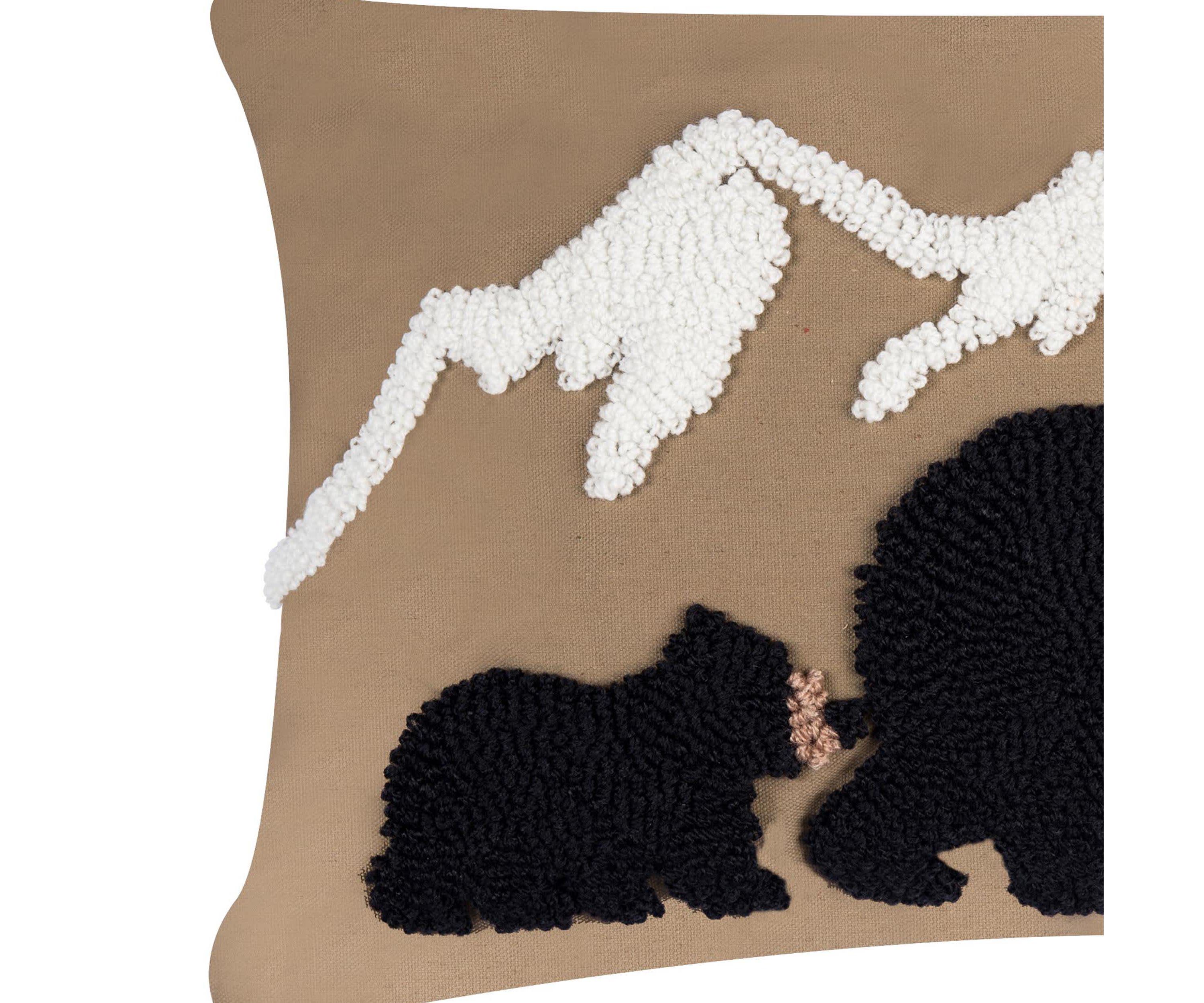 22" x 14" Bear Mountain Hooked Throw Pillow