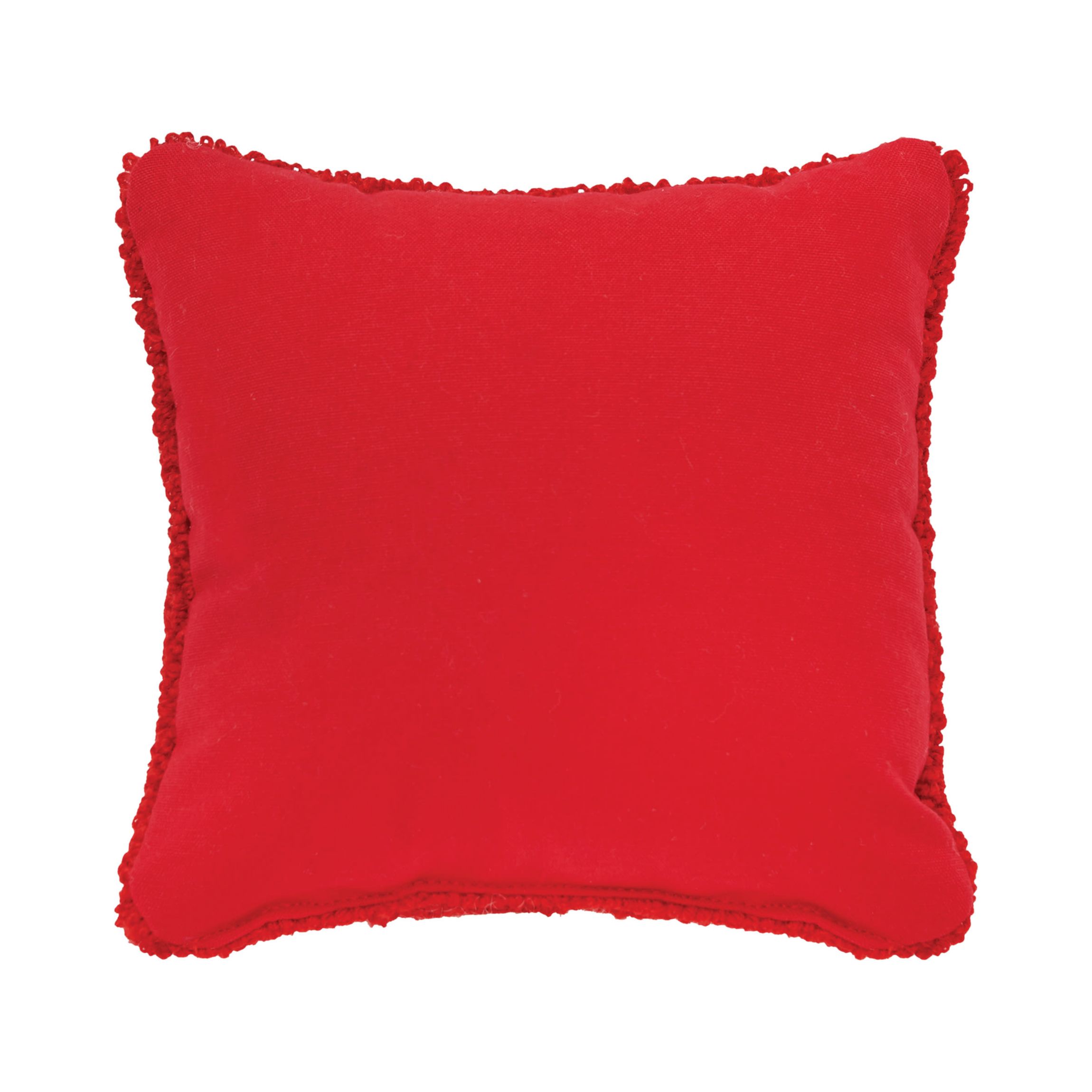 Winter Christmas Black Dog Hooked Christmas Throw Pillow 8" x 8"