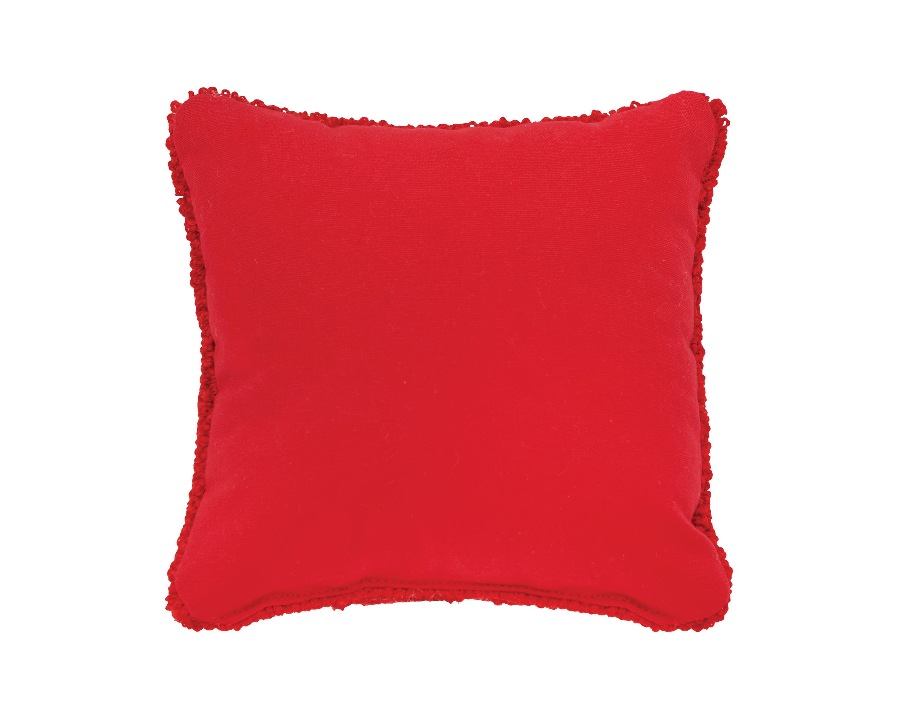 Winter Christmas Black Dog Hooked Christmas Throw Pillow 8" x 8"