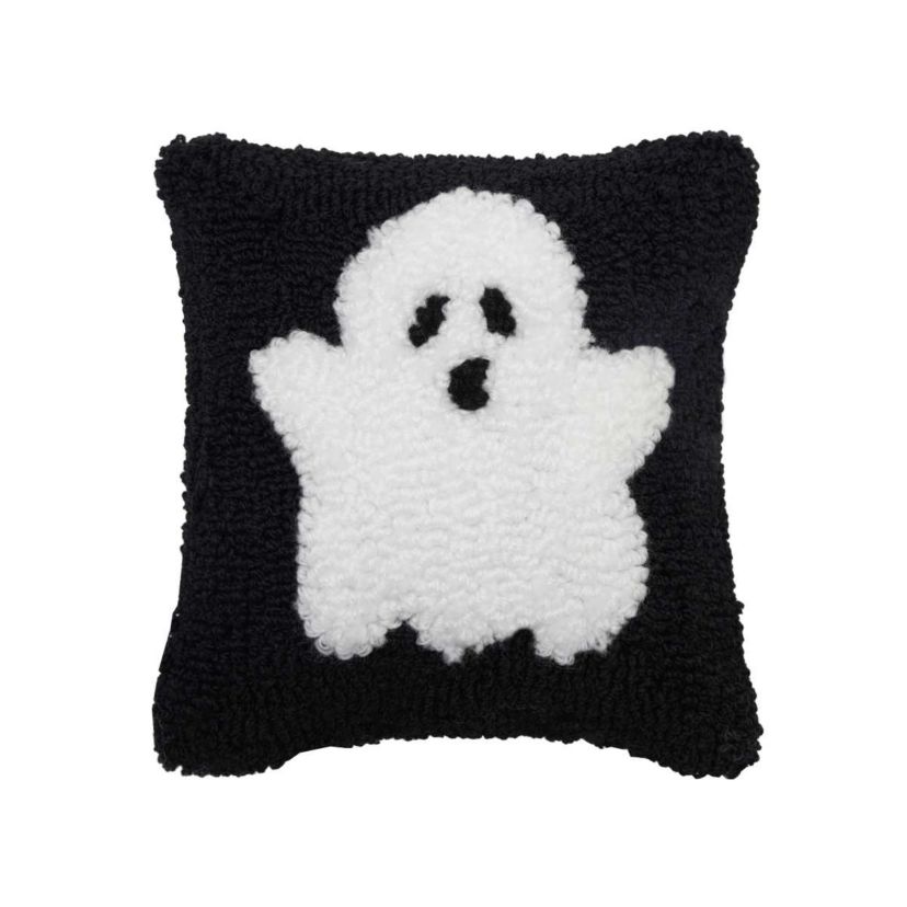 8" x 8" Mini Ghost Hooked Throw Pillow