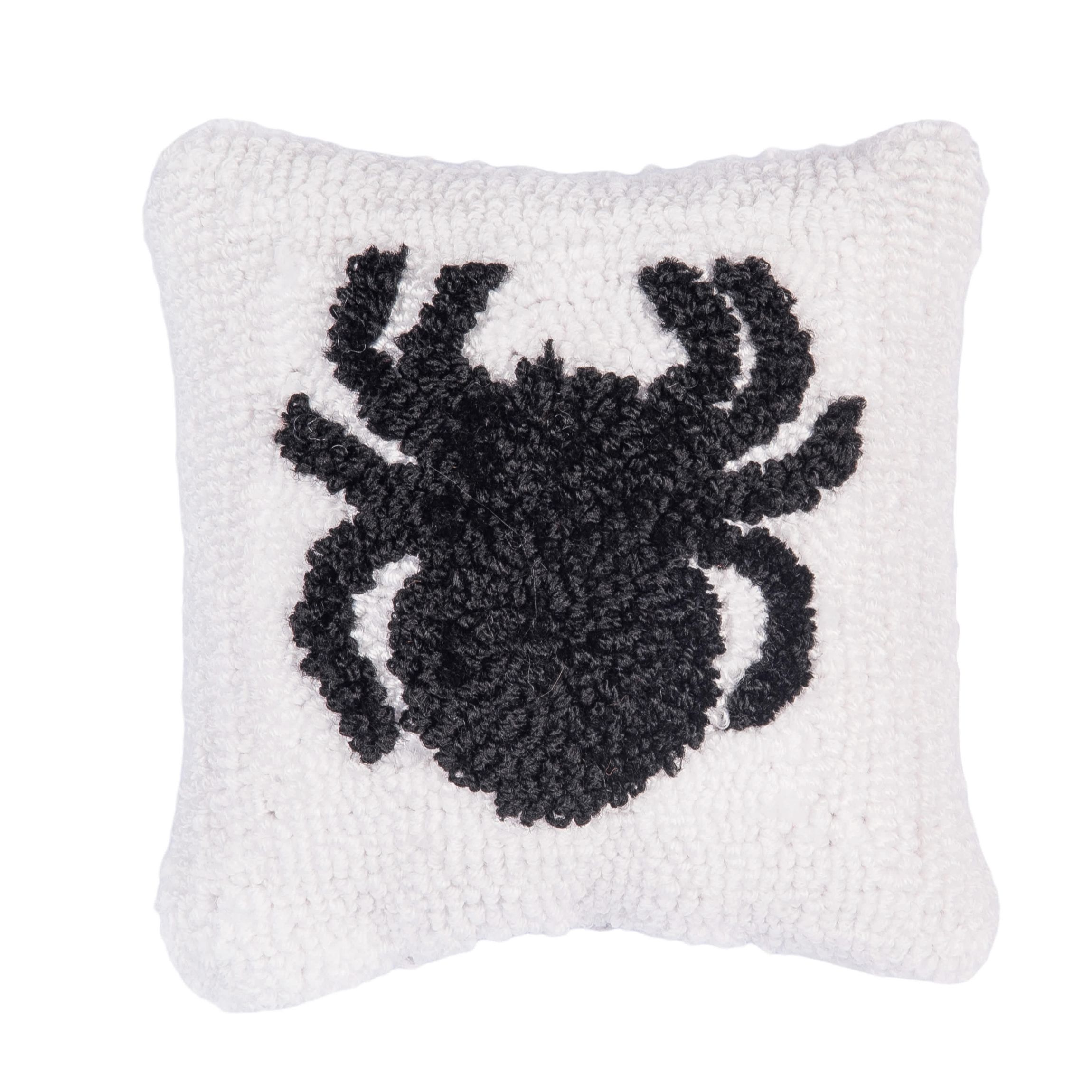 8" x 8" Mini Spider Hooked Throw Pillow