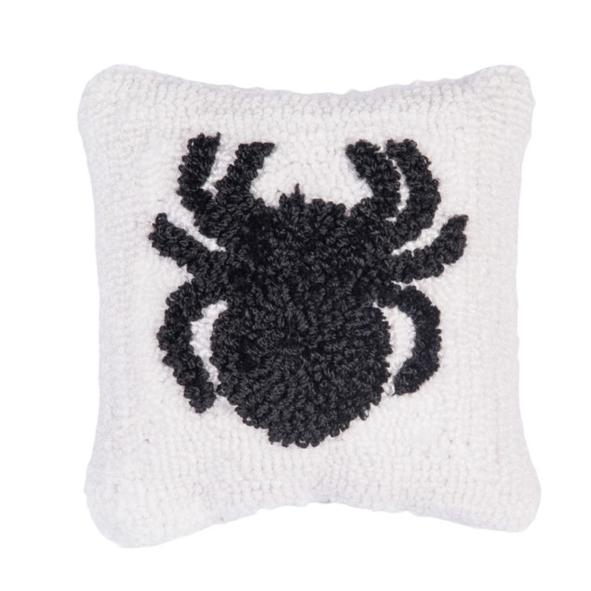 8" x 8" Mini Spider Hooked Throw Pillow