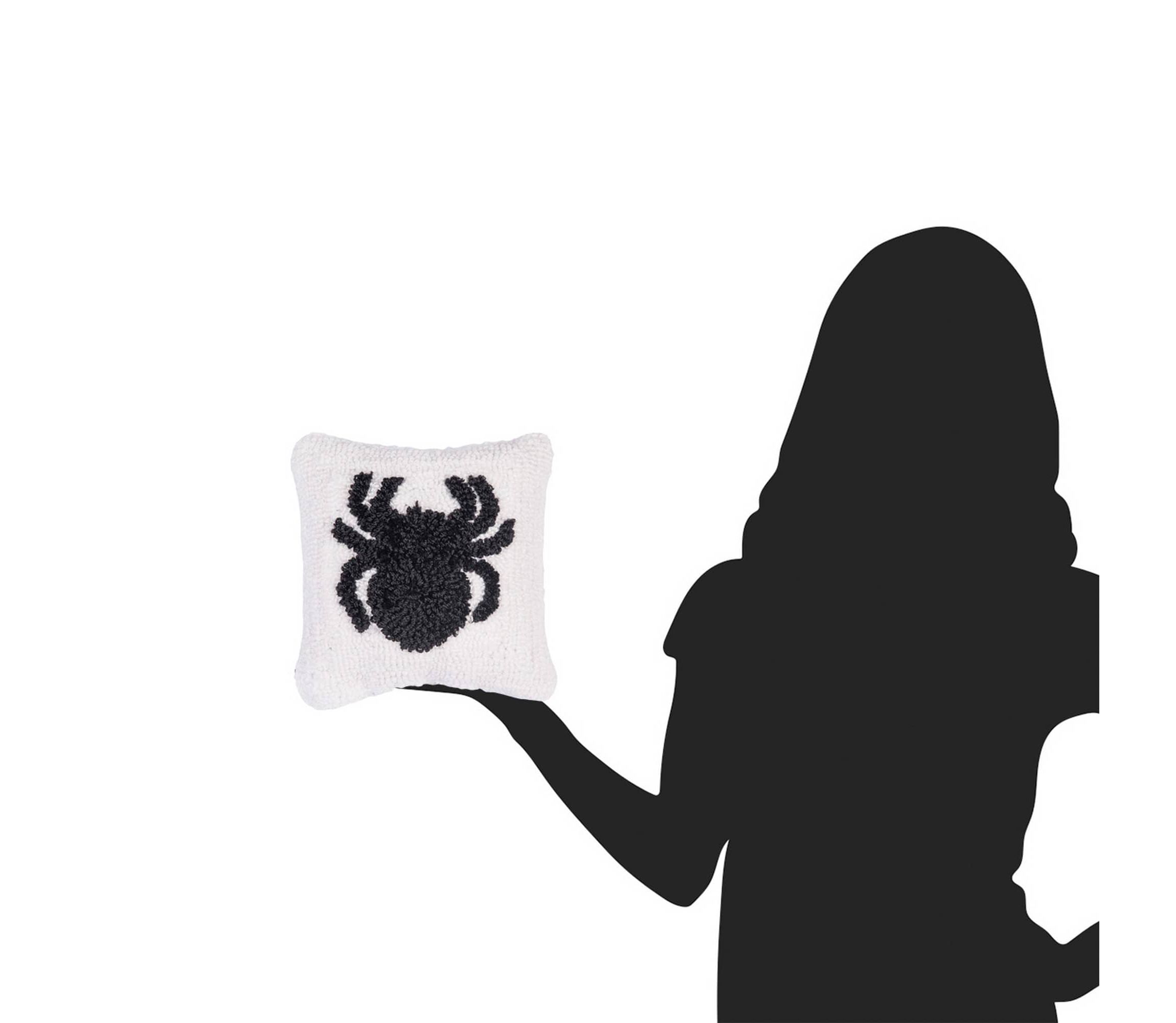 8" x 8" Mini Spider Hooked Throw Pillow