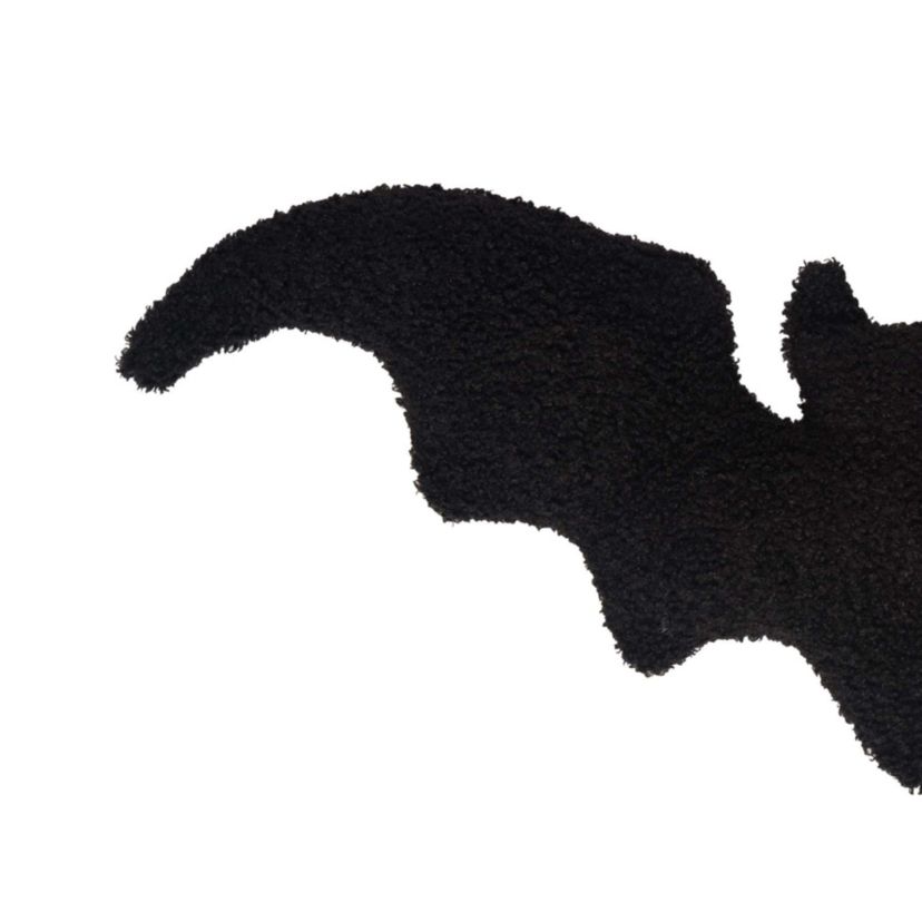 Black Bat Shaped Halloween Halloween Throw Pillow 10" x 22"