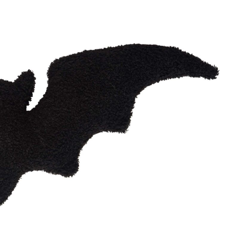 Black Bat Shaped Halloween Halloween Throw Pillow 10" x 22"
