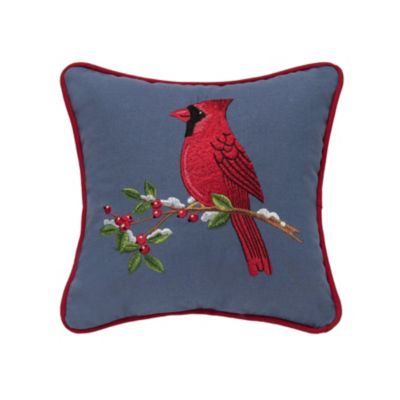 C&F Home Christmas Cardinal On Snowy Branch Christmas Throw Pillow 10" x 10", Red