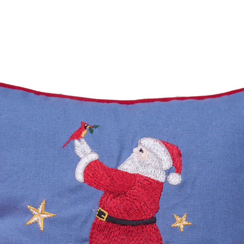 Santa and Cardinal Christmas Throw Pillow 10" x 10"