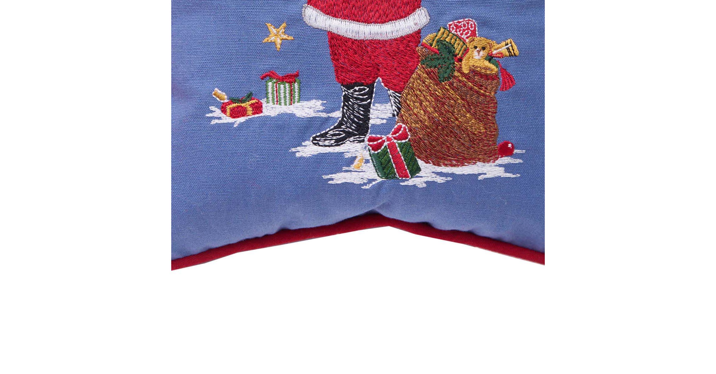 Santa and Cardinal Christmas Throw Pillow 10" x 10"