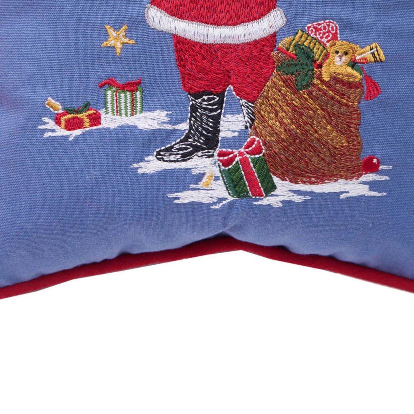 Santa and Cardinal Christmas Throw Pillow 10" x 10"