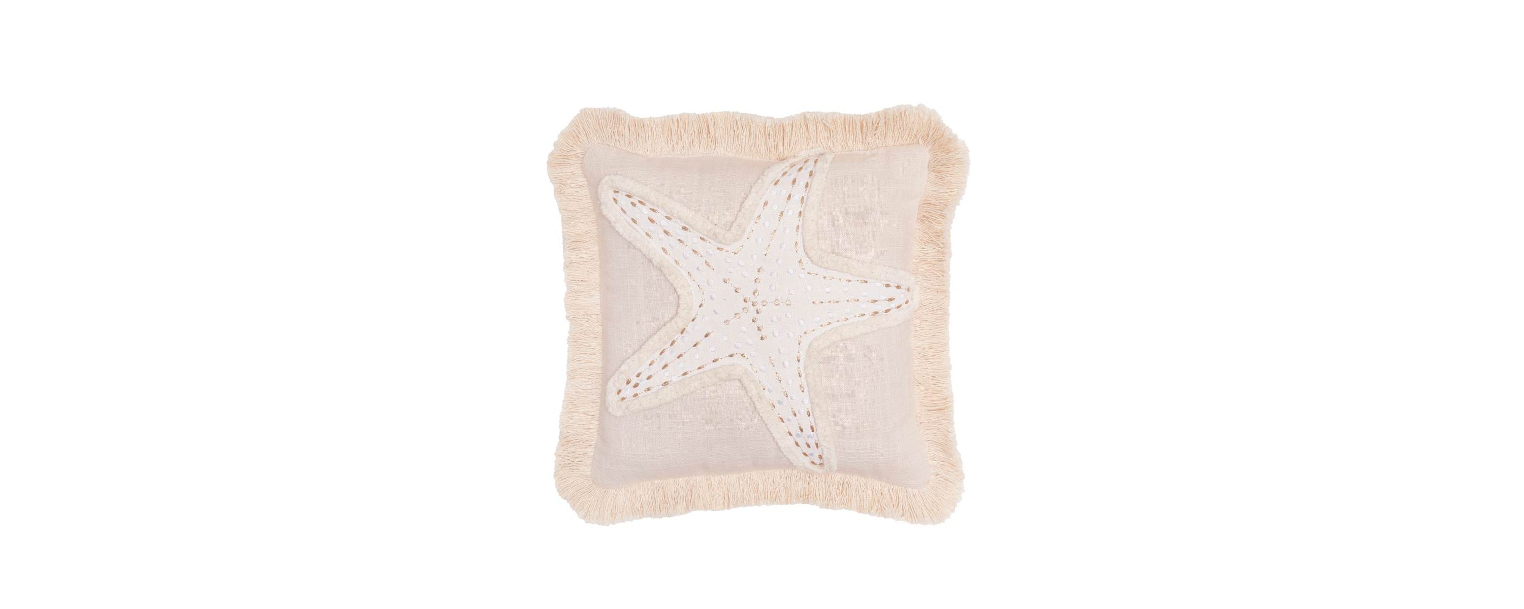 10" x 10" Golden Coast Starfish Throw Pillow