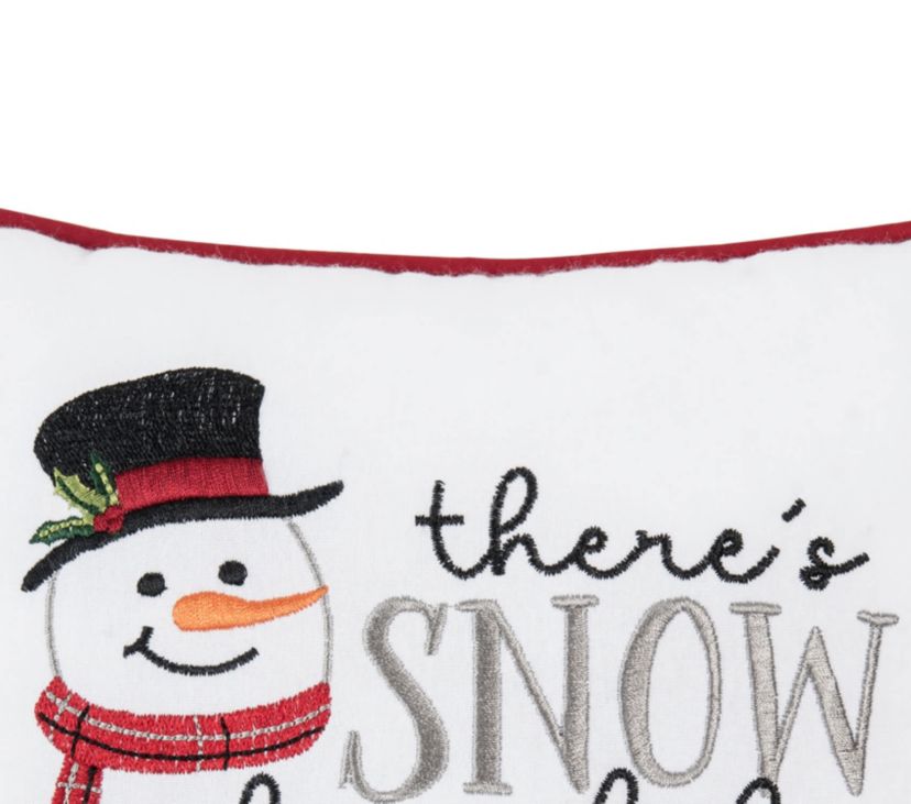 Snow Place Like Home Small Petite Christmas Throw Pillow 10" x 10"