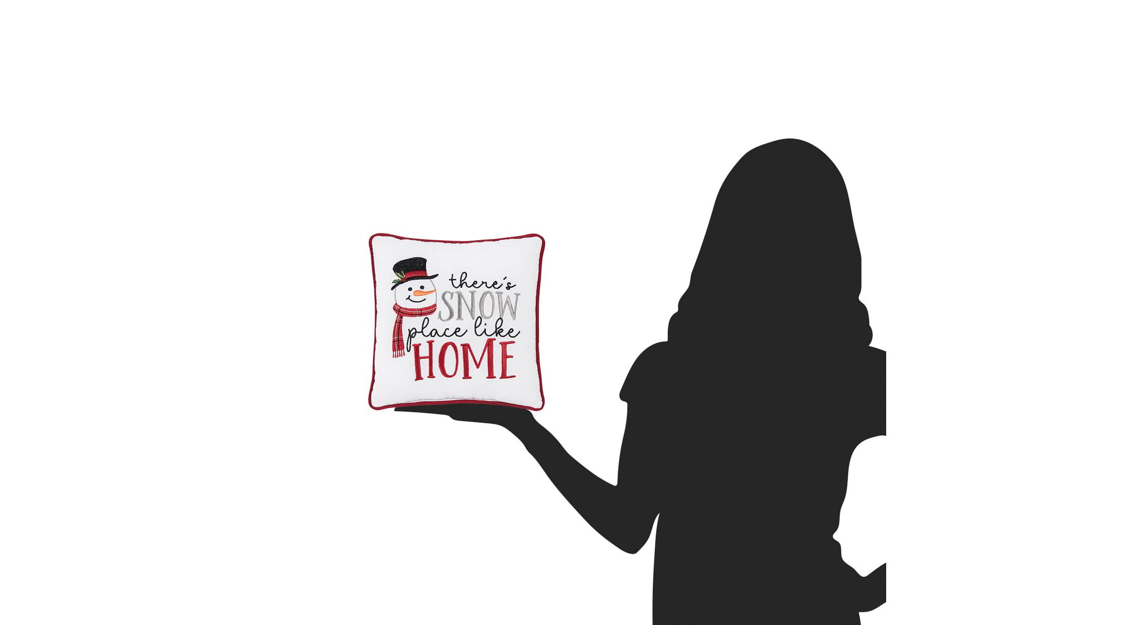 Snow Place Like Home Small Petite Christmas Throw Pillow 10" x 10"