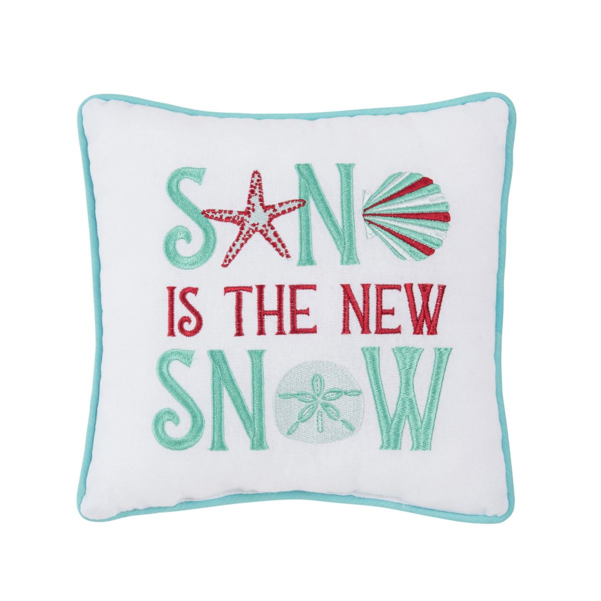 Sand Is The New Snow Small Petite Christmas Throw Pillow 10" x 10"