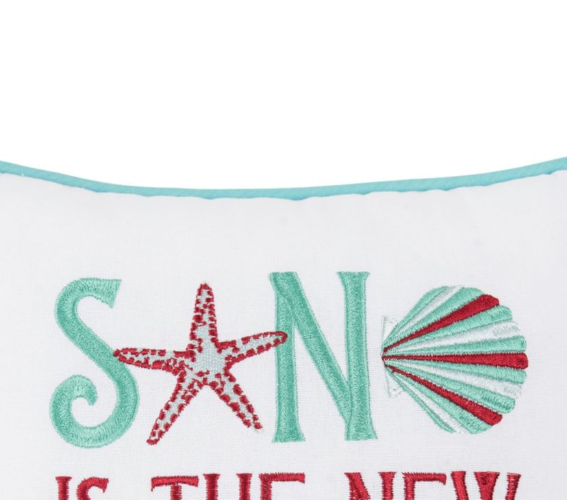 Sand Is The New Snow Small Petite Christmas Throw Pillow 10" x 10"