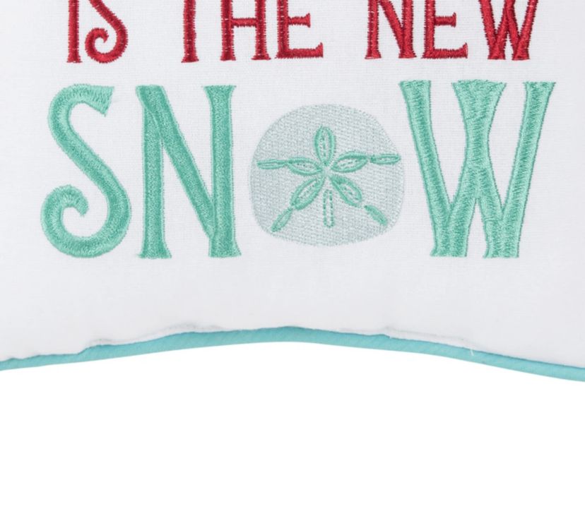 Sand Is The New Snow Small Petite Christmas Throw Pillow 10" x 10"