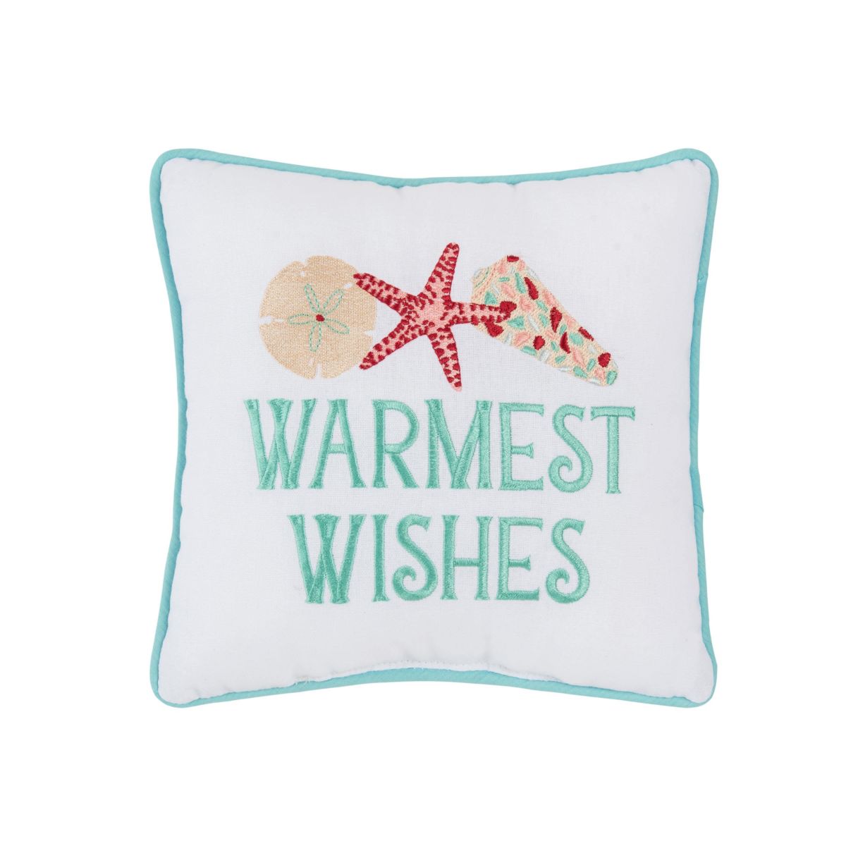 Warmest Wishes Small Petite Christmas Throw Pillow 10" x 10"