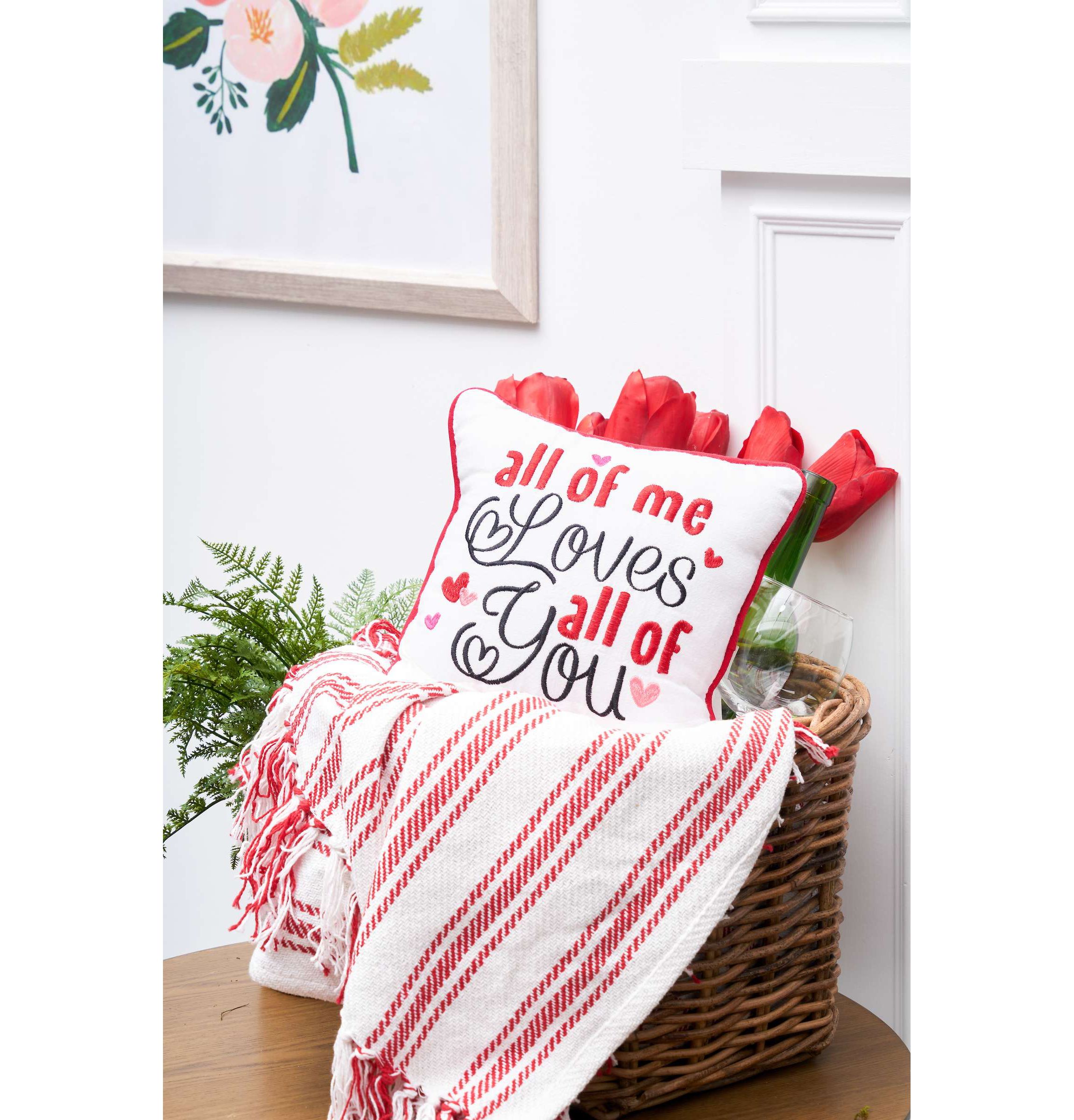 10" x 10" Valentines Day "All of Me Loves All of You" Small/Petite Accent Throw Pillow