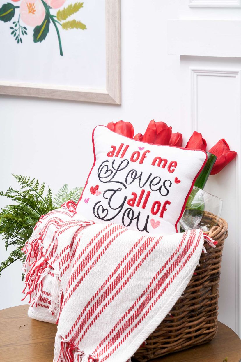 10" x 10" Valentines Day "All of Me Loves All of You" Small/Petite Accent Throw Pillow