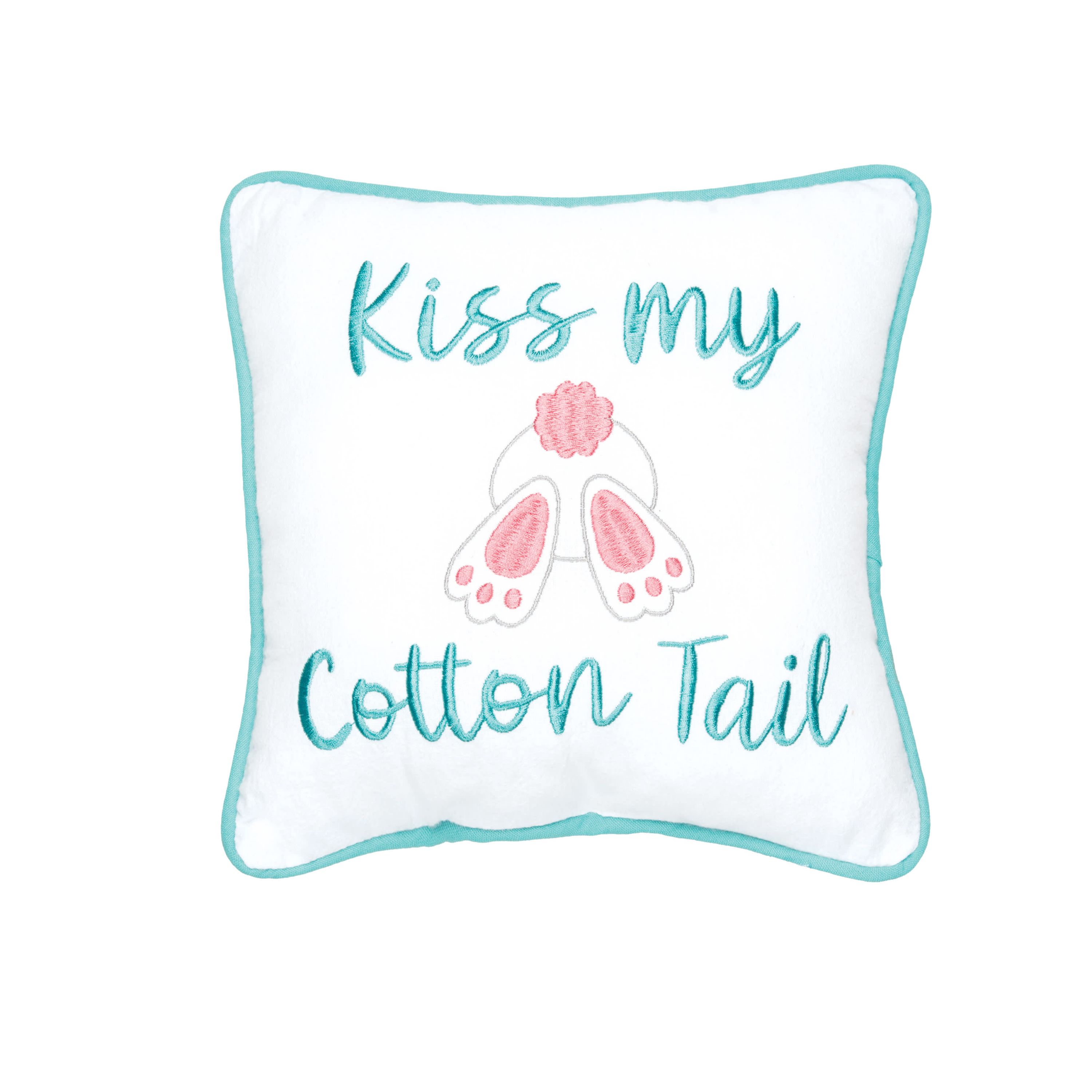 Kiss My Cotton Tail Small Petite Accent Throw Pillow
