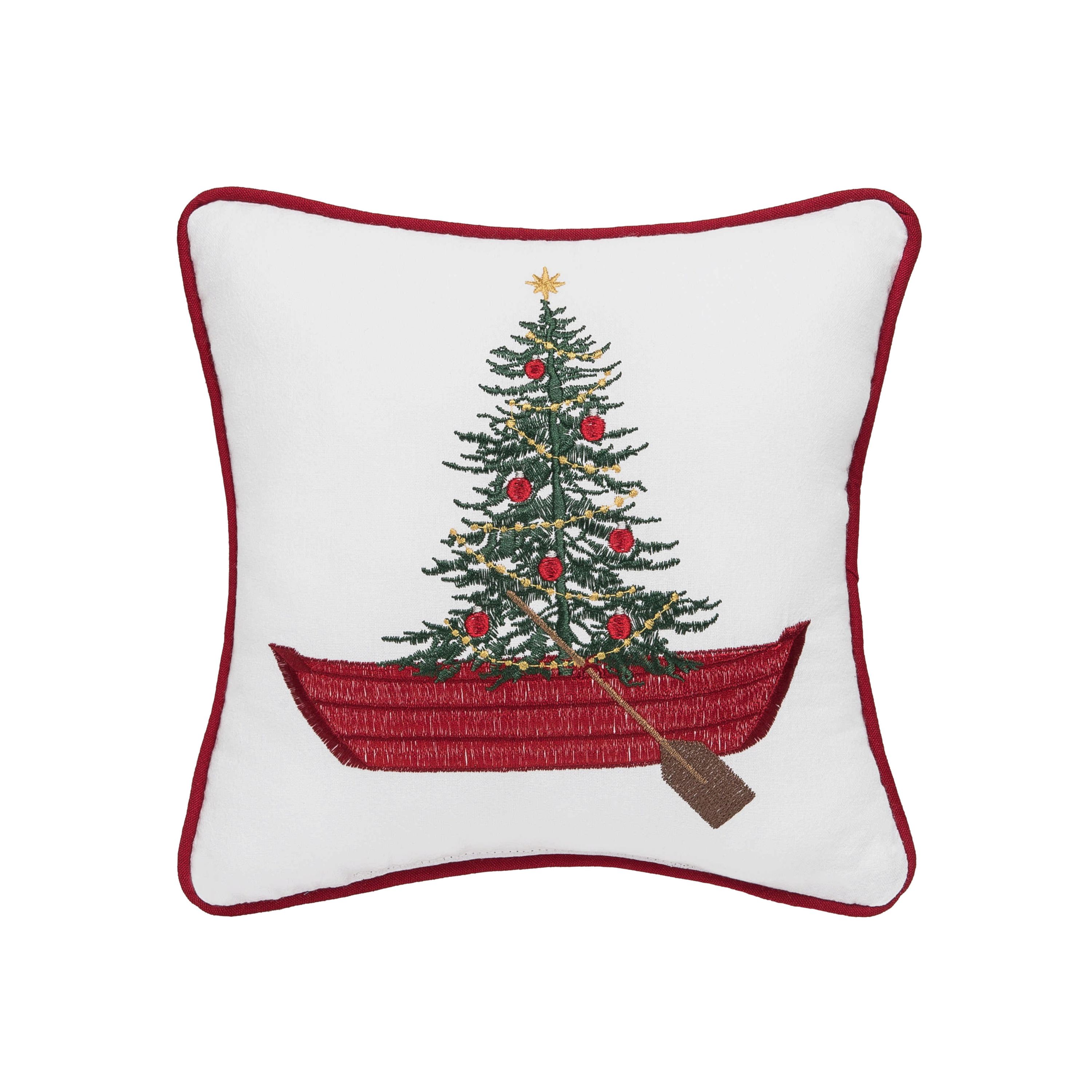 Deck The Hulls Christmas Christmas Throw Pillow 10" x 10"