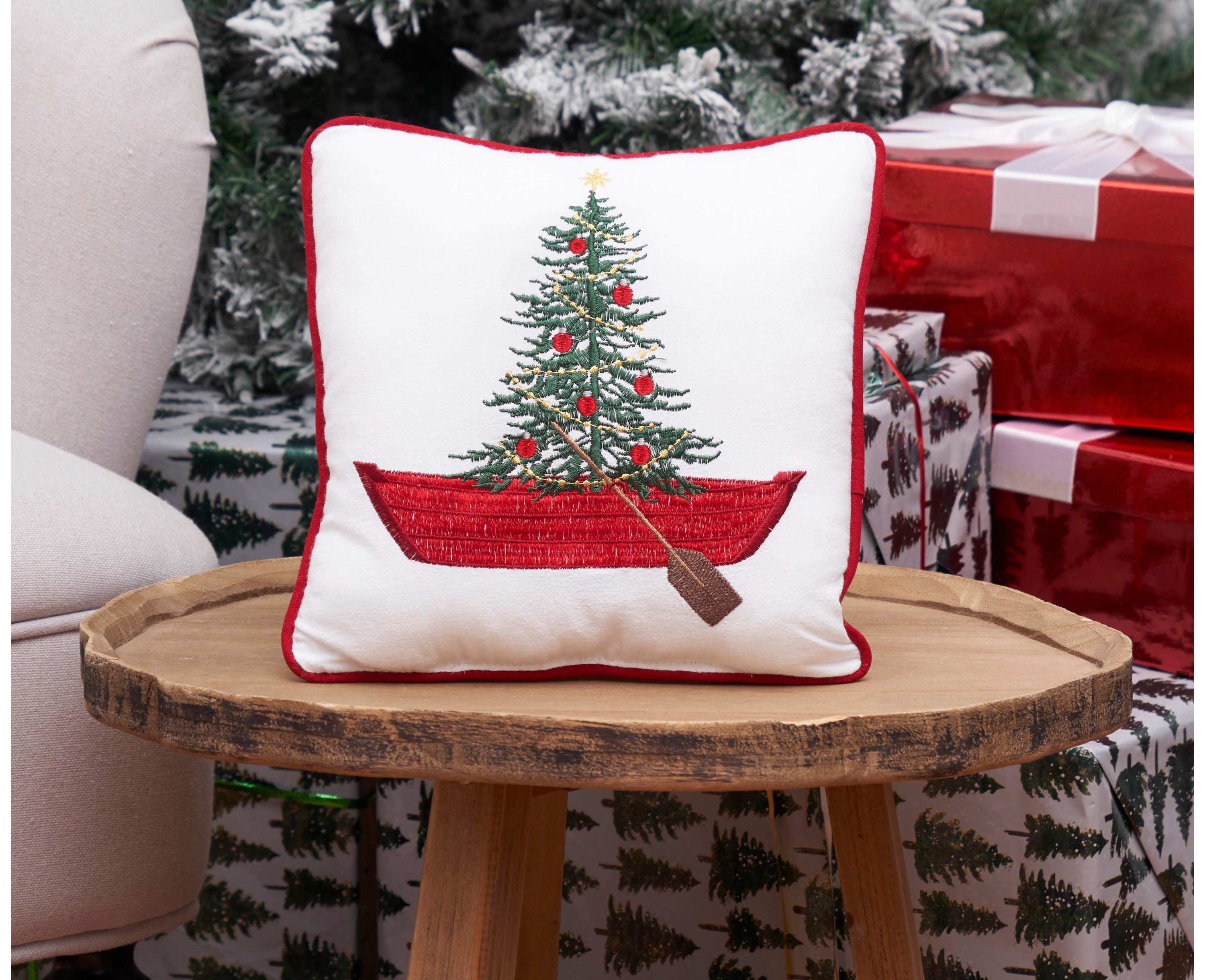 Deck The Hulls Christmas Christmas Throw Pillow 10" x 10"
