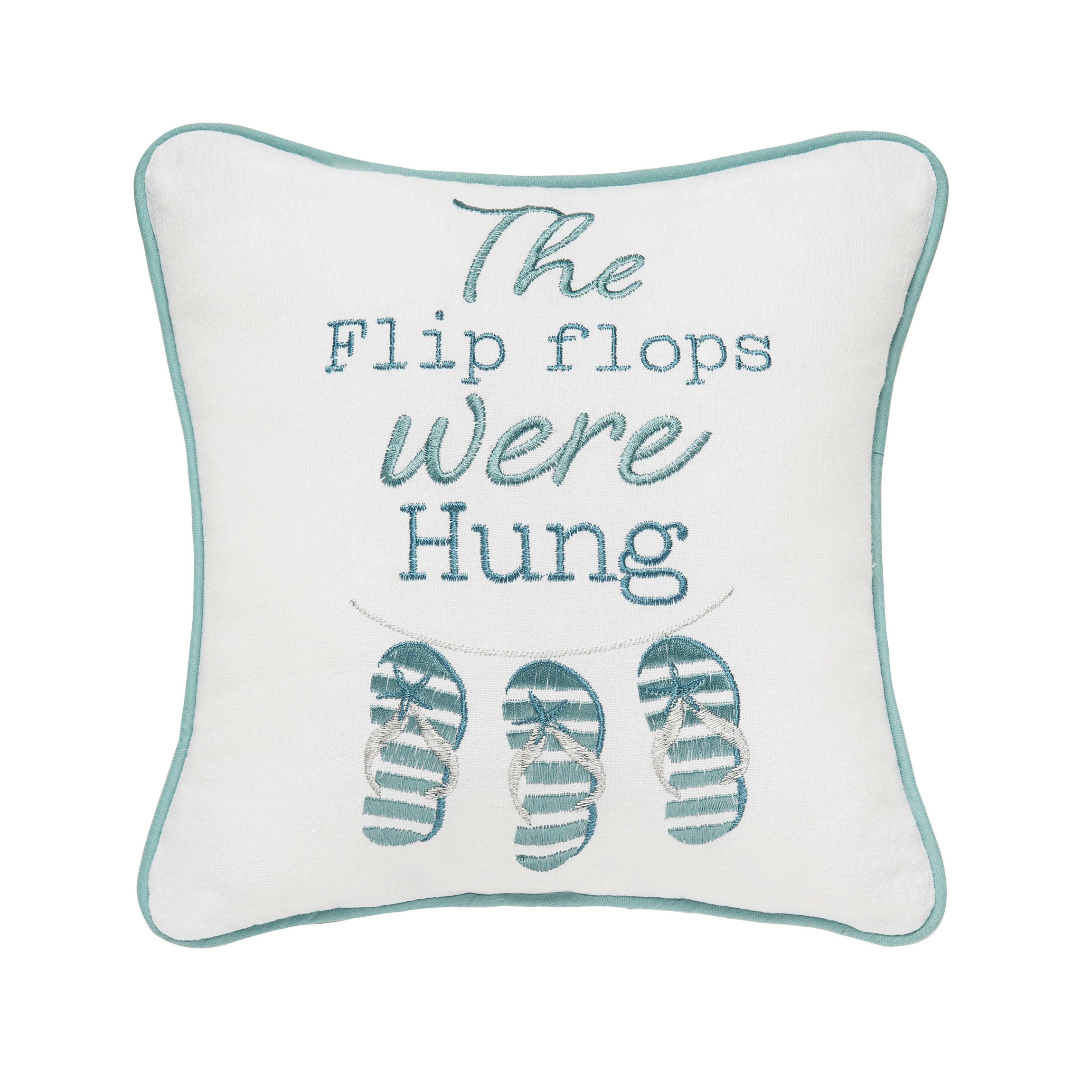 Flip Flops Were Hung Christmas Throw Pillow 10" x 10"