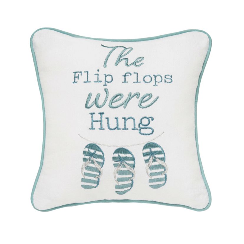 Flip Flops Were Hung Christmas Throw Pillow 10" x 10"