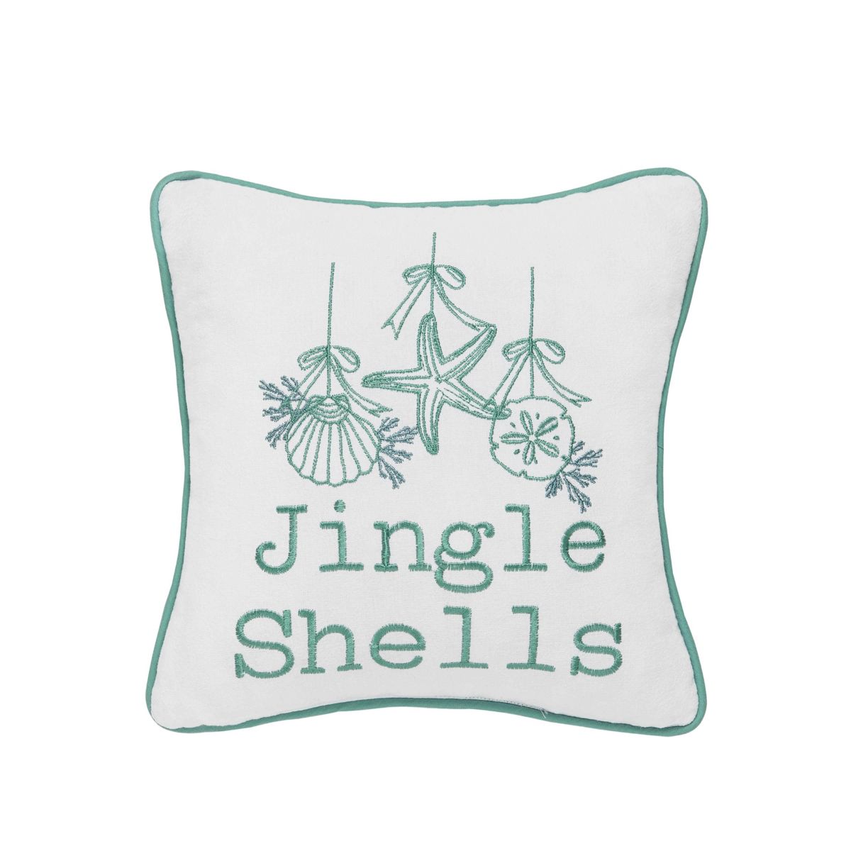 Jingle Shells Christmas Throw Pillow 10" x 10"