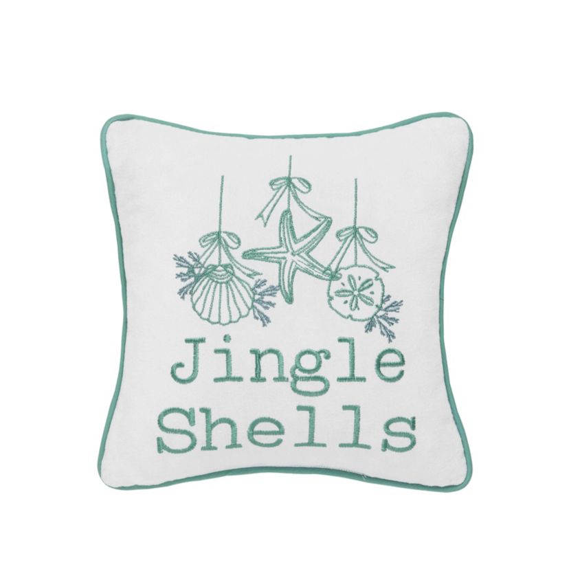 Jingle Shells Christmas Throw Pillow 10" x 10"