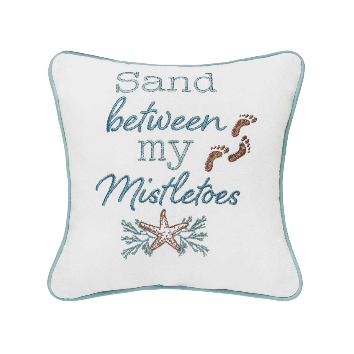 Sand Between My Mistletoes Christmas Throw Pillow 10" x 10"