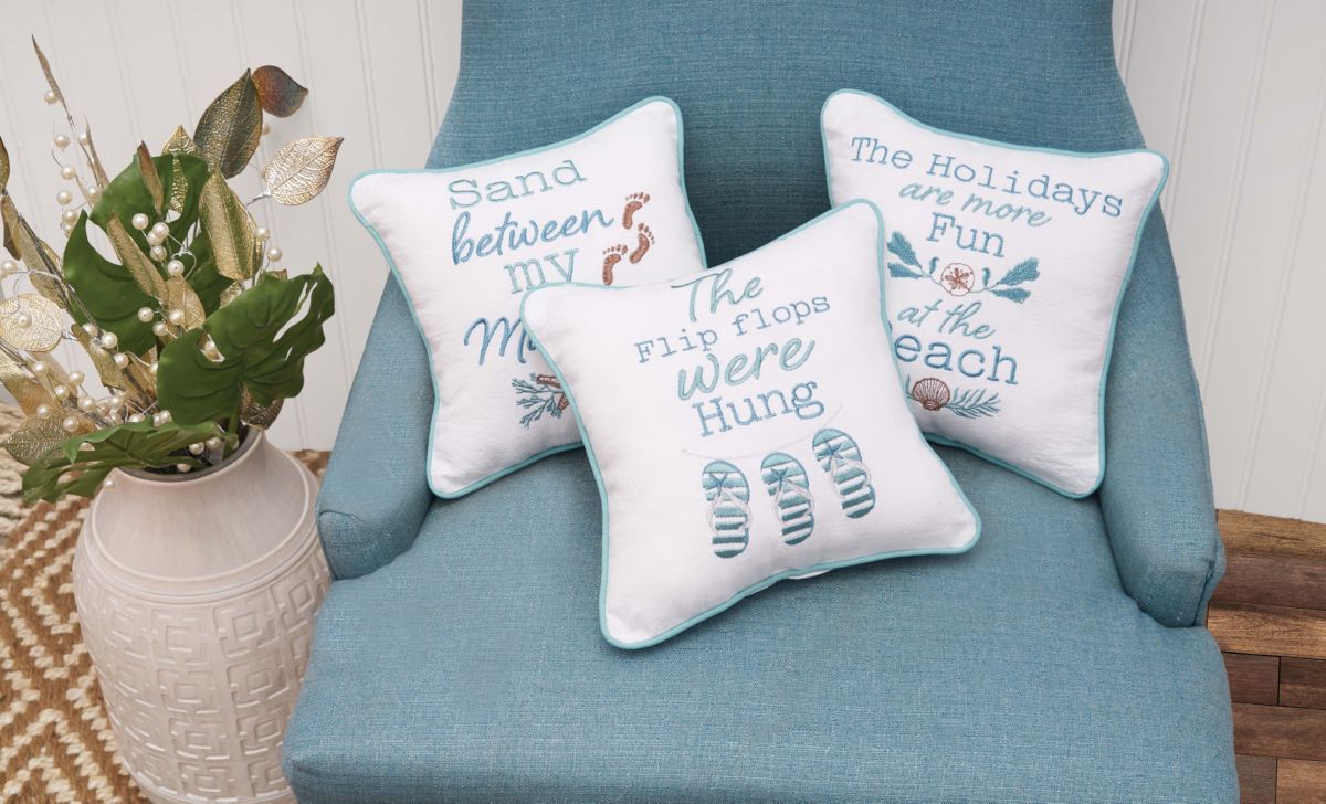 Sand Between My Mistletoes Christmas Throw Pillow 10" x 10"