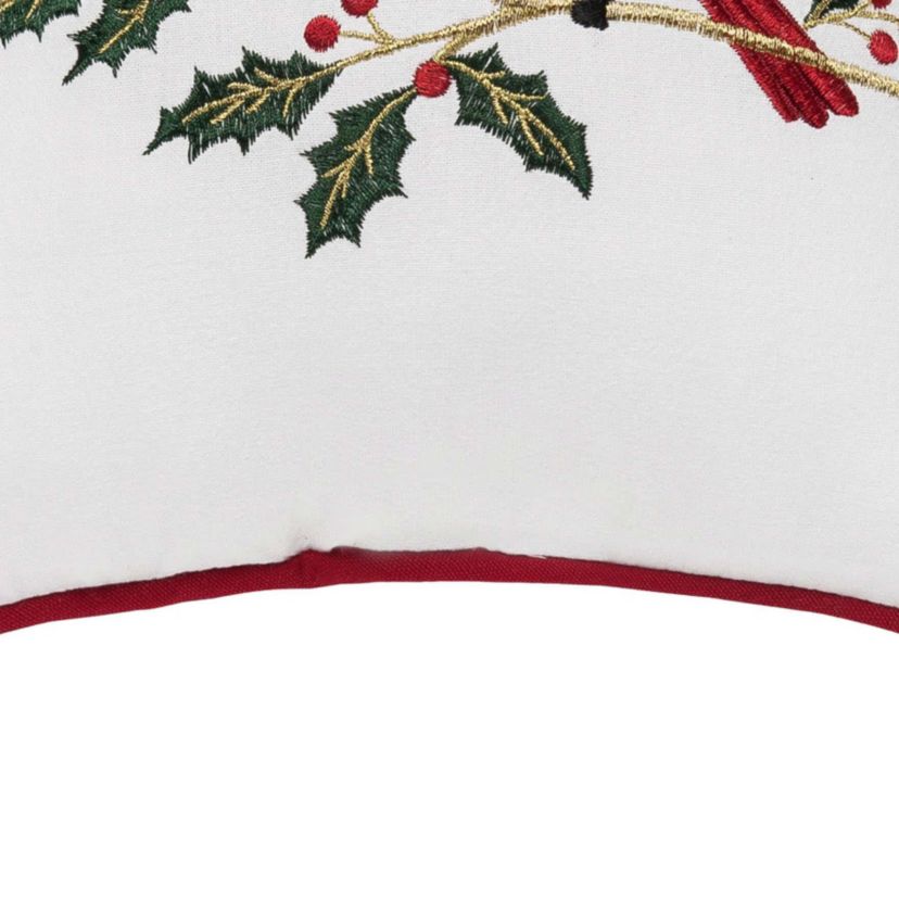 Cardinal Holly Christmas Throw Pillow 10" x 10"
